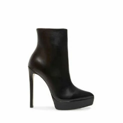 Brand new 😉 Promo 🛒 SteveMadden VELINA BLACK LEATHER 😀 🔔 -Steve Madden Shoes For Women Shop STEVEMADDEN BOOTIES VELINA BLACK LEATHER SIDE 1