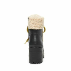 Top 10 🔥 Brand new 🎁 SteveMadden BUNDLEUP BLACK LEATHER ⌛ 🧨 -Steve Madden Shoes For Women Shop STEVEMADDEN COLD WEATHER BUNDLEUP BLACK LEATHER BACK