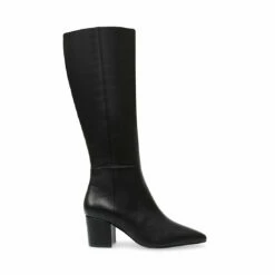 Deals 😀 Cheapest 🎁 SteveMadden FORREST BLACK LEATHER 😍 ❤️ -Steve Madden Shoes For Women Shop STEVEMADDEN BOOTIES FORREST BLACK LEATHER SIDE 1