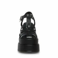 Best Sale ⌛ New 🤩 SteveMadden CARLITA BLACK LEATHER 😍 ❤️ -Steve Madden Shoes For Women Shop STEVEMADDEN SHOES CARLITA BLACK LEATHER FRONT 2